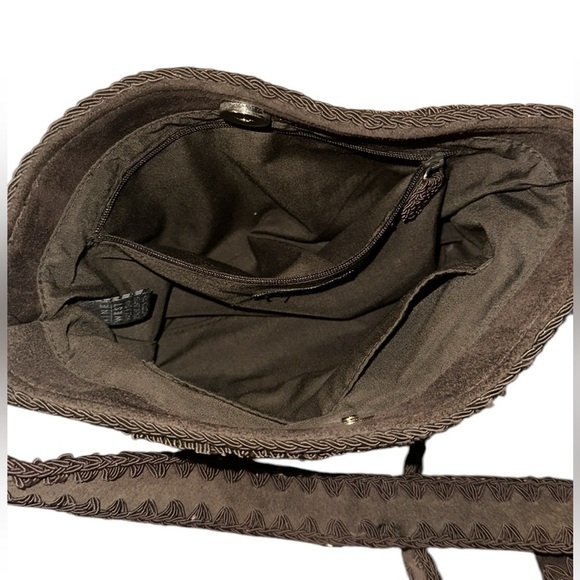 Vintage Nine West Suede Leather Patchwork Crossbody Bag Women Boho Hippie Gypsy - Picture 5 of 7